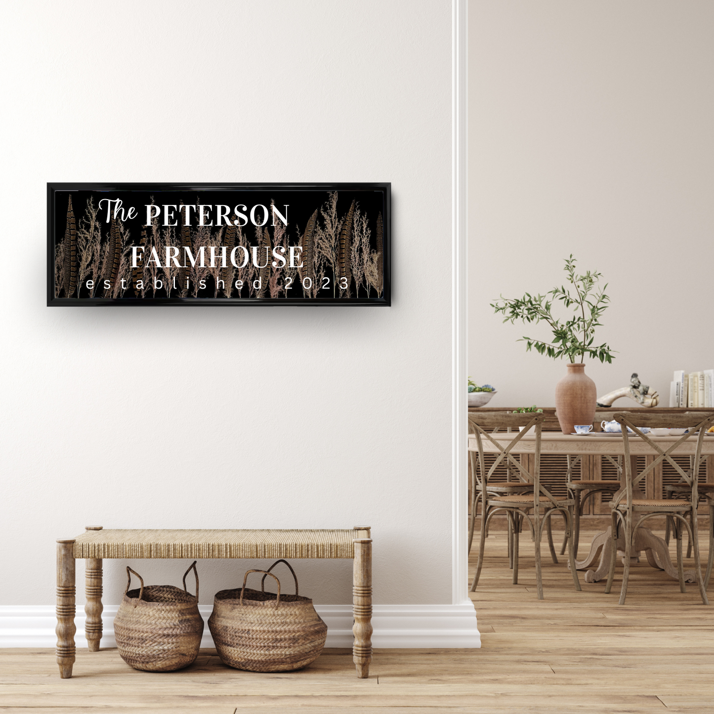 Personalized Welcome Sign | Black Framed Sign