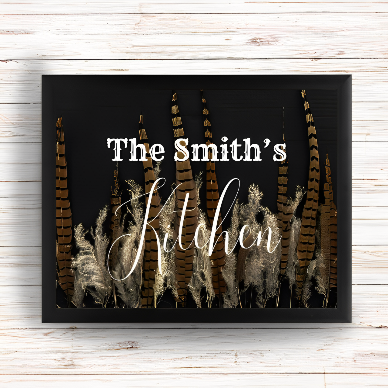 Kitchen Personalized Sign | Black Framed Sign