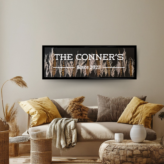 Classic, Personalized Last Name | Black Framed Sign
