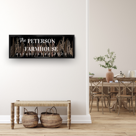 Personalized Welcome Sign | Black Framed Sign