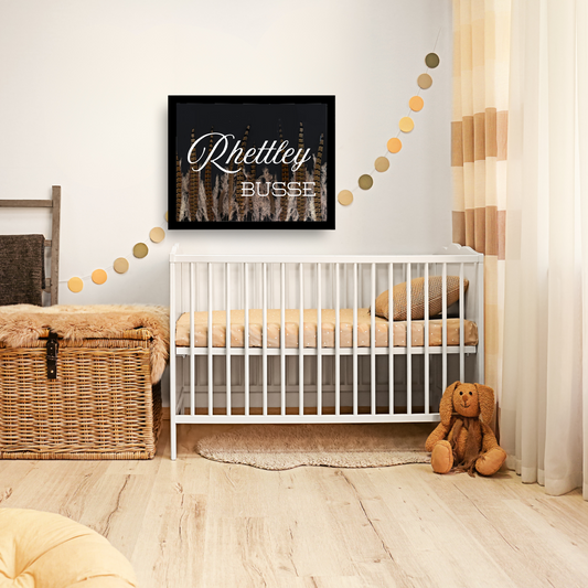 Personalized Nursery Baby Name | Black Framed Sign