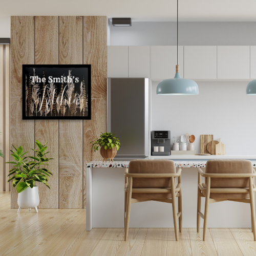 Kitchen Personalized Sign | Black Framed Sign